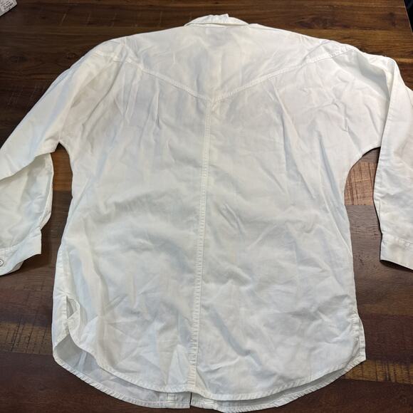 Vintage Freego Womens Small White Western Beaded Shirt Button Down Long Sleeve - Picture 5 of 5